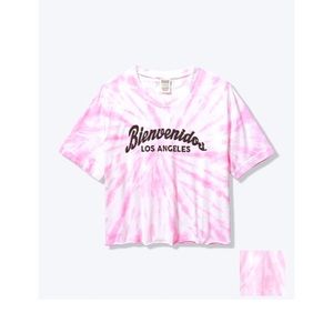 NWT - VS PINK Bienvenidos Los Angeles Cropped T-Shirt